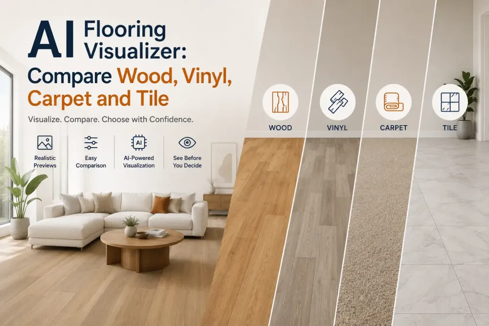 Ai Flooring Visualizer: Vertaa puuta, vinyyliä, mattoa ja laattoja